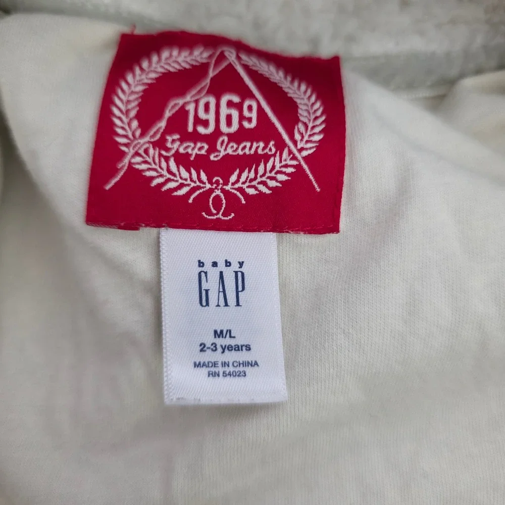 Baby Gap 1969 Jeans Blue Embroidered Sherpa Lined Zip Up Hoodie Toddler 2-3 Year